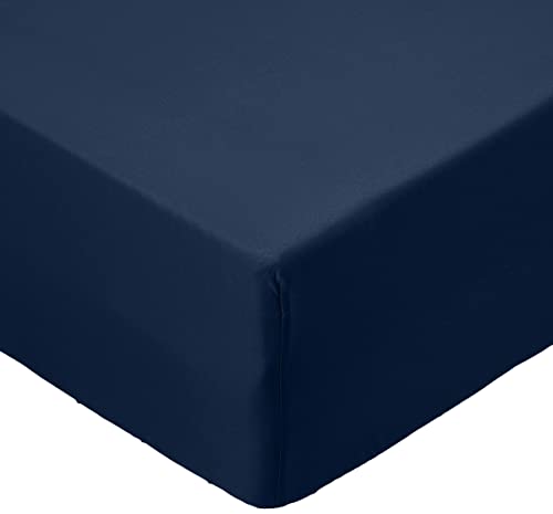 Amazon Basics Spannbetttuch, Mikrofaser, Marineblau, 90 x 190 x 30 cm