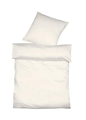 fleuresse Halbleinen Bettwäsche Provence Creme, 1 Bettbezug 135 x 200 cm + 1 Kissenbezug 80 x 80 cm