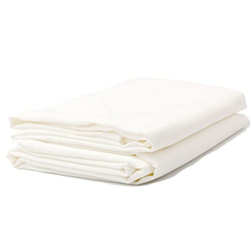 2er Pack Bettlaken 150x250 cm Weiß Baumwolle Linon (Betttuch, Leintuch, Laken, Kochfest, Ohne Gummi)