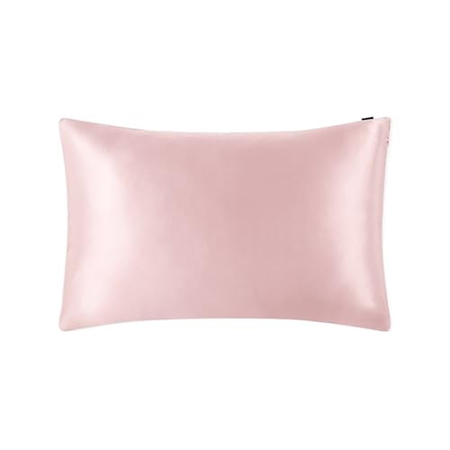 Seidenkissenbezug Kissenbezug aus Reiner Seide mit Haaren und verstecktem Reißverschluss, Seidenkissenbezug, Seidenkissenbezug, Bettwäsche-Kissenbezug Für Bettzeug(Pink,50x60cm)