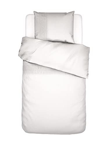 ESSENZA Bettwäsche May Weiß,135x200 + 1x 80x80 cm, 100% Baumwollpercale, Uni
