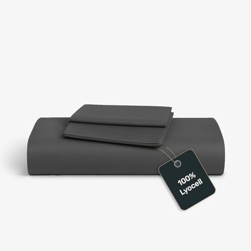 twenty:three Lyocell Bettwäsche (1x) 200x220 + (2X) 40x40 Dark Gray - 100% Tencel - Gewonnen aus Eukalyptus - Hochwertig - Nachhaltig - Atmungsaktiv - Luxus - Hypoallergen