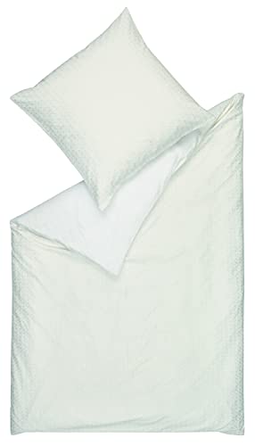 SPORTALM Bettwäsche 135x200 2teilig • Bettwäsche Set in Satin Qualität • Kissen 80x80 cm • Bettbezug Weiss • 100% Baumwolle