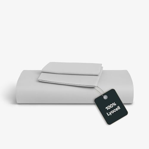twenty:three Lyocell Bettwäsche (1x) 155x220 + (1x) 40x80 Light Gray - 100% Tencel - Gewonnen aus Eukalyptus - Hochwertig - Nachhaltig - Atmungsaktiv - Luxus - Hypoallergen