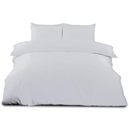GC GAVENO CAVAILIA Unifarbene Bettbezüge für Doppelbett, weich und bequem, atmungsaktiv, Luxus-Bettwäsche-Set, pflegeleicht, Weiß
