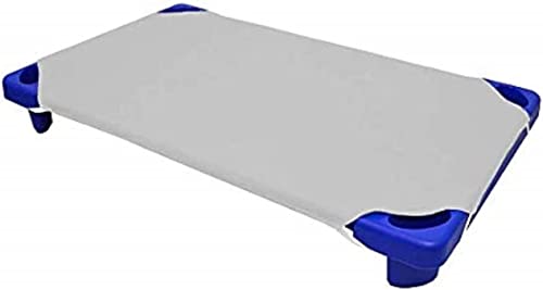 Pure Dreams Spannbettlaken für Kinderbett, 4 elastische Eckschlaufen, Kindertagesstätte für Kleinkinder und Vorschule, 100 % Baumwolle, Hellgrau (58 x 119 cm)