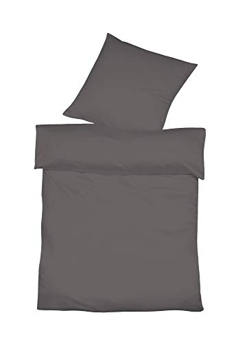  Halbleinen Bettwäsche Provence Schiefer, 1 Bettbezug 155 x 220 + 1 Kissenbezug 80 x 80