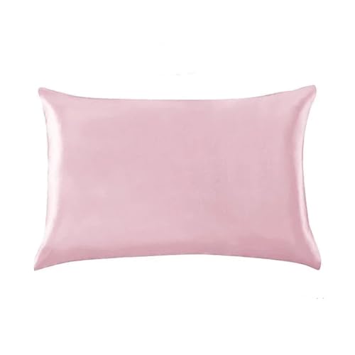 KJUUQBZL Emulation Seide Satin King Kissenbezug Glatte Queen/Standard Kissenbezug Kissenbezug Stuhl Sitz Bettwäsche Kissenbezug Home Decor 97(Pink,Queen(20x29 inch))