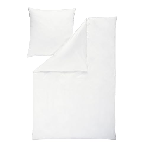 ESTELLA | Bettwäsche Valetta | Mako-Satin | 135x200 + 80x80 | Elfenbein | mit seidigem Glanz | trocknerfest und pflegeleicht | atmungsaktiv | 100% hochwertige Baumwolle
