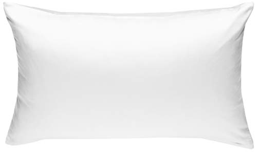 Bettwaesche-mit-Stil Mako-Satin Baumwollsatin Bettwäsche Uni einfarbig zum Kombinieren (Kissenbezug 50 cm x 70 cm, Weiß)