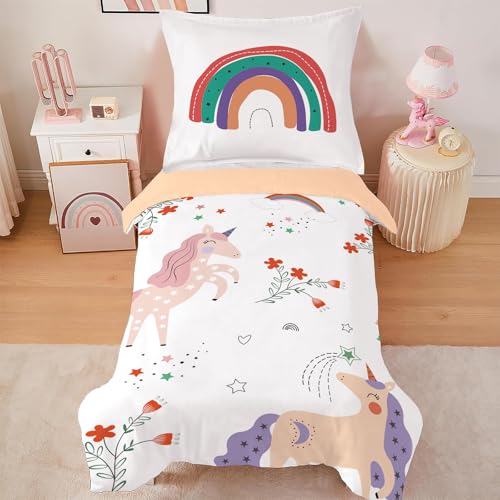 CINYE Einhorn Bettwäsche 135x200 cm FüR Kinder Mädchen Bettbezug 1 Kissenbezug 80×80 cm 3D Gedruckt Regenbogen Blumen Muster Microfaser CINYE Einhorn Bettwäsche 135x200 cm FüR Kinder Mädchen Bettbezug 1 Kissenbezug 80×80 cm 3D Gedruckt Regenbogen Blumen Muster Microfaser