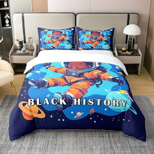 Afro Black Geschichte 100% Bio-Baumwolle Bettbezug für Mann,Amerikanischer Schwarzer Junge Tröster Abdeckung,Galaxy Universe Planet Bettwäsche Set,Cartoon Astronaut Junge Bettbezug 155x220 Afro Black Geschichte 100% Bio-Baumwolle Bettbezug für Mann,Amerikanischer Schwarzer Junge Tröster Abdeckung,Galaxy Universe Planet Bettwäsche Set,Cartoon Astronaut Junge Bettbezug 155x220