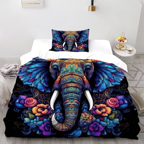 SOBKLIDE Wildes Pferden Bettbezug Bettwäsche-Sets Kinderbettwäsche-Set Reißverschluss Mit Kissenbezügen Betten Set Für Jugendliche Kinder Schlafzimmer Single?135x200cm?