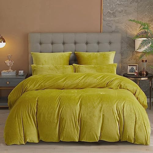 Damier Winter Plüsch Bettwäsche 200x220cm Gold Gelb Cashmere Touch Warme Bettwäsche Set 3 Teilig - 1 Bettbezug 200 x 220 cm Reißverschluss und 2 x Kopfkissenbezug 80 x 80 cm Damier Winter Plüsch Bettwäsche 200x220cm Gold Gelb Cashmere Touch Warme Bettwäsche Set 3 Teilig - 1 Bettbezug 200 x 220 cm Reißverschluss und 2 x Kopfkissenbezug 80 x 80 cm