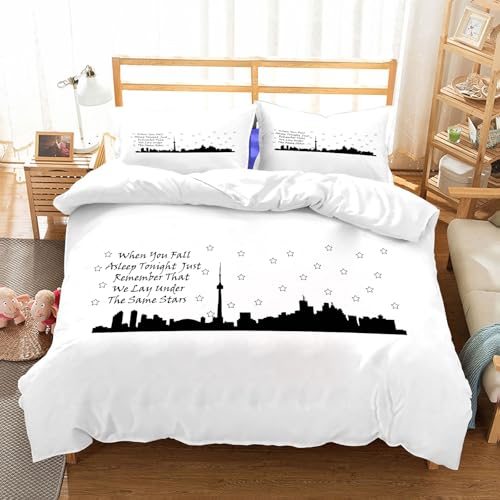 NIOYNJIS Bettwäsche Set 100% Baumwolle ist,Vektorillustration. Tourismuskonzept mit historischer Architektur. Leipziger Sta,und allem auch für Personen mit Hautsensibilisierung empfohlen 152x203cm
