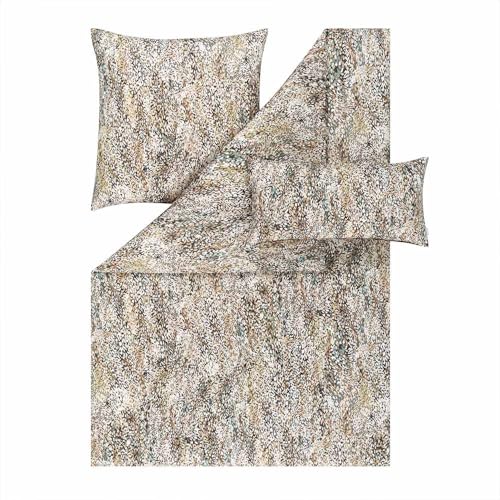 ESTELLA Bettwäsche Jannis Salbei Mako Satin 3 teilig (1 x 40x80 cm + 1 x 80x80 cm + 1 x 135x200 cm)
