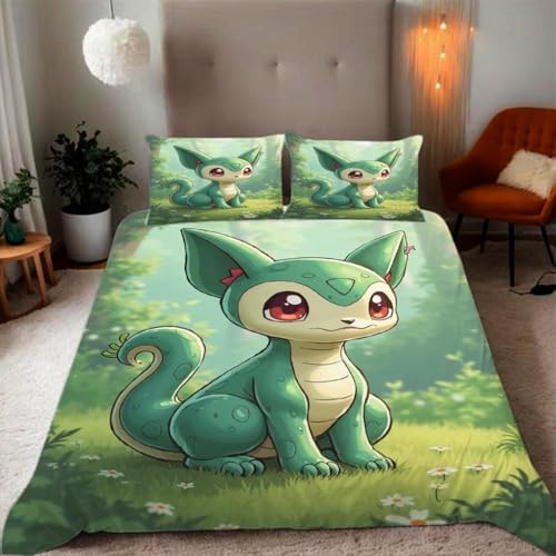YZQGLHP Cartoon Bettwäsche 135x200 Kleine Monster, Wendebettwäsche & Zimmer Deko, Weiche Microfaser Bettbezug Set 2 Teilig, 2 Kissenbezug 80x80, mit Reißverschluss