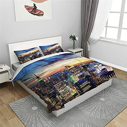 YINGD D Bettwäsche-Set, weich und bequem, Schlafzimmer-Bettwäsche- Set, Urban Twilight, 200 x 200 cm