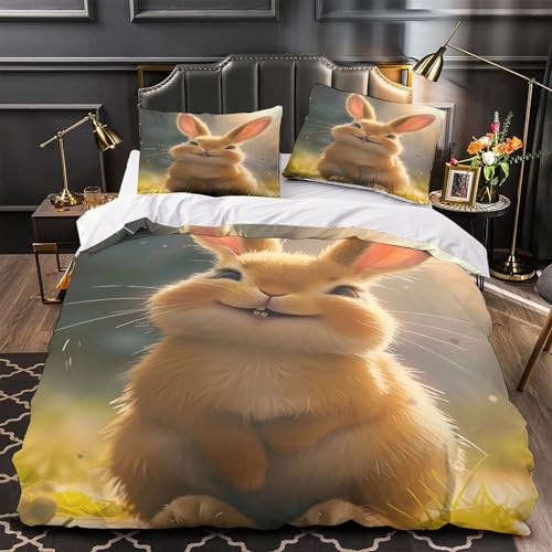 VOXYTMLWG Nett Katze Illustration Pflegeleicht 3D-Gedruckter Schwarz Weiß Haustier Bettdeckenbezug Bettwäsche-Set dreiteiliger Zip Verschluss Atmungsaktiv for Jugendliche?140x200cm?