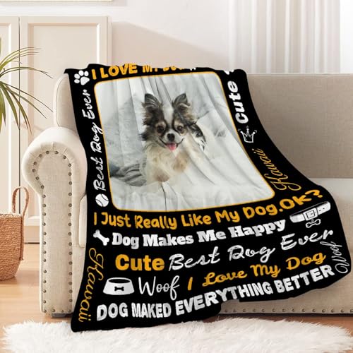 Kevcer Niedliche Foto-Hundedecke, personalisierte Hunde-Fotodecke, beste Geschenke für Liebhaber, Mädchen, Jungen, weicher Plüsch, leichte Bettwäsche, 101,6 x 127 cm, für Kinder/Kinder,