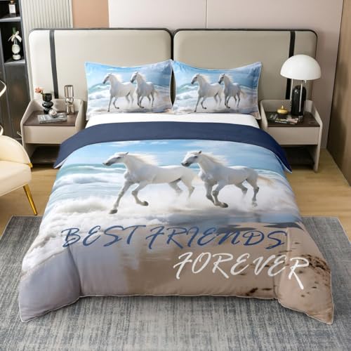 Loussiesd Pferde 100% Baumwolle Bettwäsche Set 135x200cm Kinder Junge Bettbezug Aesthetic Clean Girl Betten Niedlich Tier Sommer Bettwäsche-Set Loussiesd Pferde 100% Baumwolle Bettwäsche Set 135x200cm Kinder Junge Bettbezug Aesthetic Clean Girl Betten Niedlich Tier Sommer Bettwäsche-Set