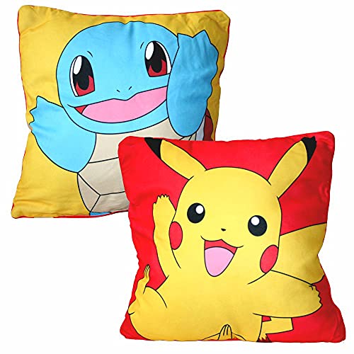Pokemon | Pikachu & Schiggy | Kinder Kissen 40 x 40 cm | Dekokissen