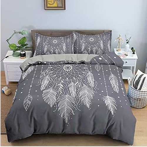 LMMSMGS Bettwäsche 135x200 Traum Bettwäsche-Sets– Weiches Mikrofaser-Set mit Bettbezug 135x200 + 1 Kissenbezüge 80x80 mit Reißverschluss Eckbinder für Mädchen Jungen