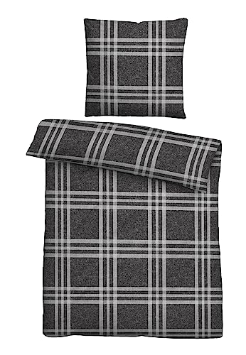 biberna 0840513 Melange-Flanell Bettwäsche