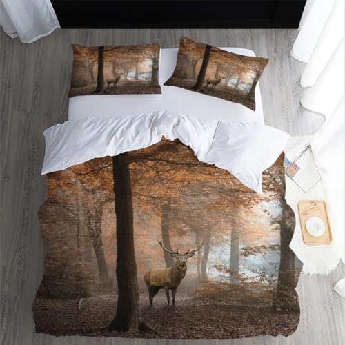 XPINGO Kinder Bettwäsche Elch 135x200 cm 2teilig 100% Mikrofaser Sommer Weiche Warm Bettbezüge Reißverschluss 3D Herbstthema Kissenbezüge 80x80 cm?Stil 270 3? XPINGO Kinder Bettwäsche Elch 135x200 cm 2teilig 100% Mikrofaser Sommer Weiche Warm Bettbezüge Reißverschluss 3D Herbstthema Kissenbezüge 80x80 cm?Stil 270 3?