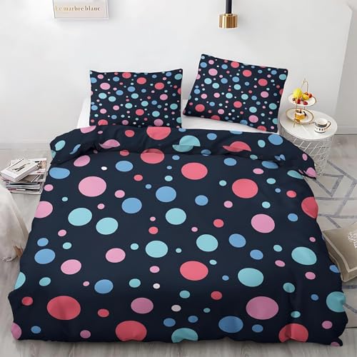YZQGLHP Bettwäsche Set Polka-Punkte Muster Kinder Bettbezug mit 2 Kissenbezug 3 teilig 155x220 cm Weiche Atmungsaktive Polyster Kids Betten Set mit Reißverschluss YZQGLHP Bettwäsche Set Polka-Punkte Muster Kinder Bettbezug mit 2 Kissenbezug 3 teilig 155x220 cm Weiche Atmungsaktive Polyster Kids Betten Set mit Reißverschluss