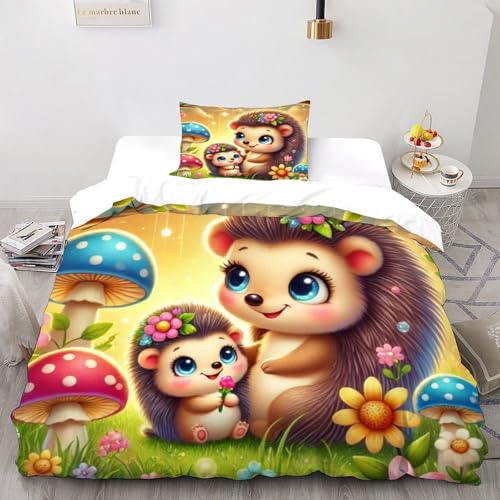 SOBKLIDE Cute Little Weißes Pferd Bettwäsche-Set,Bettwäsc he-Set,2-teilig,fürKinde r,Jungen,Mädchen,Erwachs ene,Netter Druck Daunendecke,Single?135x20 0cm?