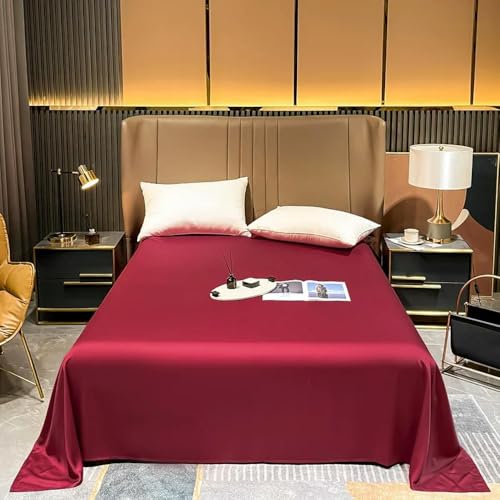 Extra großes Bettlaken aus natürlicher Maulbeerseide, einfarbig, luxuriöse Seiden-Bettwäsche für ultimativen Komfort und Atmungsaktivität