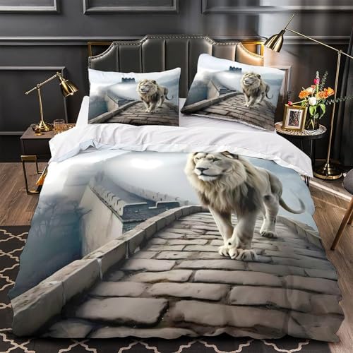 VOXYTMLWG Lips 3D Gedruckt Bettwäsche 3 Teilig mit Reißverschluss Leopard Bettbezug Weich mit Kissenbezug for Erwachsene,Frauen,Mädche n,Kinder Single?135x200cm?