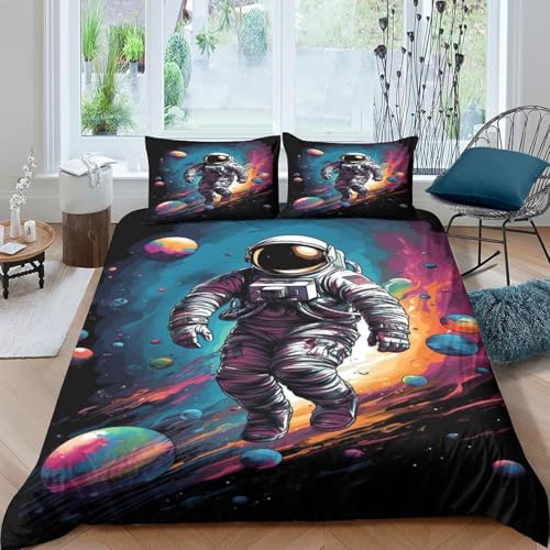 3D Bettwäsche Set Kinder Astronauten-Weltraum 240X220 cm, 100% Mikrofaser, 1 Bettbezug Und 2 Kissenbezug,Geeignet Für Jungenzimmer Dekoration - Bequem Und Weich - Anti-Allergie A-2559798829406550000 3D Bettwäsche Set Kinder Astronauten-Weltraum 240X220 cm, 100% Mikrofaser, 1 Bettbezug Und 2 Kissenbezug,Geeignet Für Jungenzimmer Dekoration - Bequem Und Weich - Anti-Allergie A-2559798829406550000
