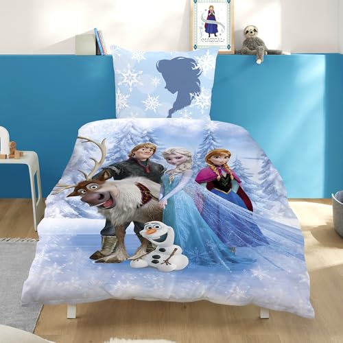 Disney die Eiskönigin Bettwäsche Set 2-teilig 135x200 + 80x80 cm - Frozen Mädchenbettwäsche aus 100% Baumwolle - Kinder-Bettwäsche mit Reißverschluss - Atmungsaktiv & hautfreundlich Öko-Tex Disney die Eiskönigin Bettwäsche Set 2-teilig 135x200 + 80x80 cm - Frozen Mädchenbettwäsche aus 100% Baumwolle - Kinder-Bettwäsche mit Reißverschluss - Atmungsaktiv & hautfreundlich Öko-Tex