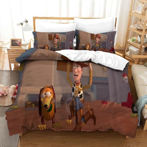 QRWEW Toy Story Bettbezug Bettwäsche-Sets Kinderbettwäsche Reißverschluss Mit Kissenbezug Betten Set Für Jugendliche Kinder Schlafzimmer King?220x240cm?