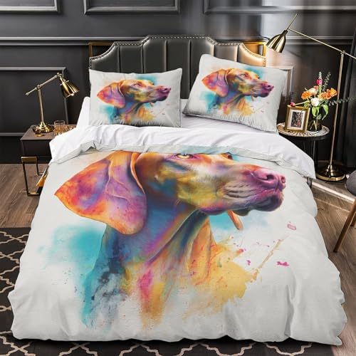 VOXYTMLWG Leuchtend Pink Mikrofaser Hautfreundlich 3D-gedrucktes Bettwäsche 3 Stück Abstract Modern Bettbezug mit Reißverschluss for Erwachsene,Kinder,Männer ,Fans Single?140x200cm?