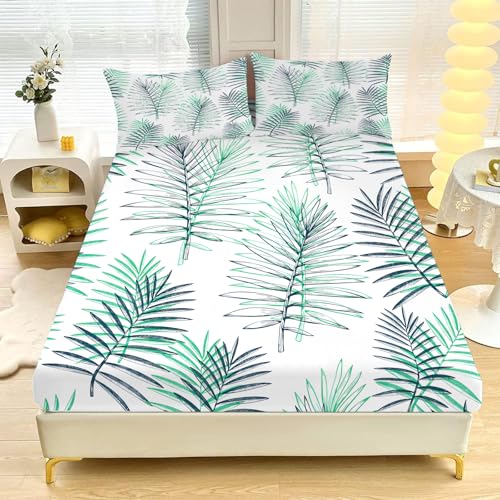 Spannbettlaken-Set für Super-Kingsize-Bett weich, Gemütlich,Gelb Landhausstil 3-teiliges Mikrofaser-Bettwäsche-Se t, 180 x 200 cm,30 cm Tasche Inklusive 2 Kissenbezügen 50 x 75 cm L755