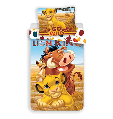 Disney König der Löwen Bettwäsche Set Kopfkissen Bettdecke Maße 135/140x200 Simba Timon Pumba