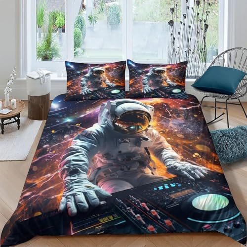 3D Astronauten-Weltraum Bettbezug, Bettwäsche-Set, 3-Teilig, Für Kinder, Jungen, Bettbezug Mit 2 Kissenbezügen - Hypoallergene Weich Glatt Tagesdecke - Für Erwachsene Teenager-Mädchen 135X2-173200255 3D Astronauten-Weltraum Bettbezug, Bettwäsche-Set, 3-Teilig, Für Kinder, Jungen, Bettbezug Mit 2 Kissenbezügen - Hypoallergene Weich Glatt Tagesdecke - Für Erwachsene Teenager-Mädchen 135X2-173200255