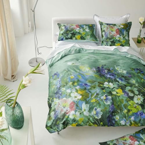 Designers Guild Bedruckter Baumwoll-Satin-Bettbezug, Gladys Blossom, 200 x 200 cm