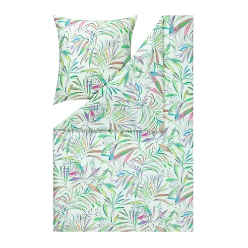 Estella Mako-Satin Bettwäsche Brittany grün 1 Bettbezug 135 x 200 cm + 1 Kissenbezug 80 x 80 cm