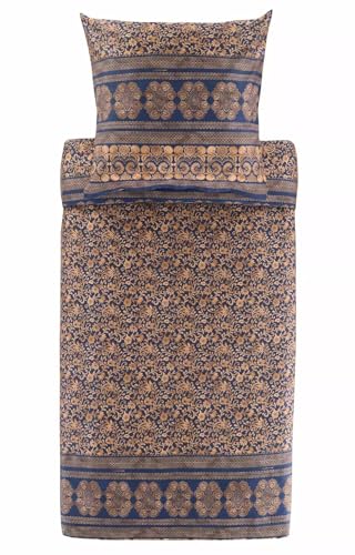 BASSETTI Satin-Bettwäsche-Garnitu r TORCELLO Farbe DUNKELBLAU B1 Größe 135x200+80x80