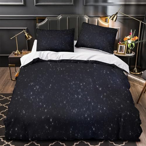 RJAVAGFZL Sternennacht 3D-Bedruckt 3er-Set Kuschelbezug CosmicSpaceStyle Steppbezug Mikrofaser Staubmilbenfest Hypoallergen für Kleinkinder Jungen Erwachsene Single?140x200cm?