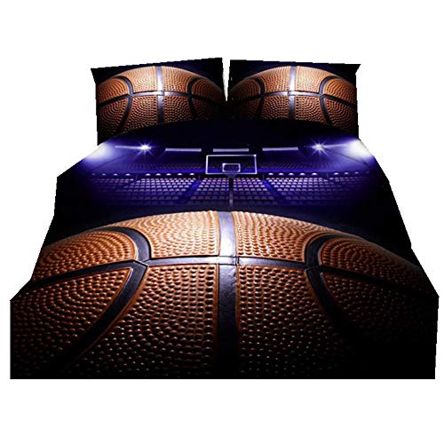 Stillshine Bettwäsche für Kinder Bettbezug 3D Basketball Bettbezug Kissenbezug 2 Stück