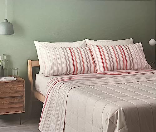 Zucchi Bettwäsche-Set aus Baumwolle mit Doppelbett-Kissenbezug, Einzelbett, Unterbett, 2 Kissenbezüge (160 x 280 cm), Farbe R1 rot, Bettwaren & Bettwäsche