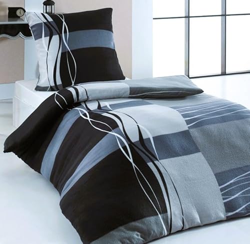 FELLANO® Cashmere Touch Bettwäsche 135 x 200 cm + 80 x 80 cm - Plüsch Winter Wendebettwäsche - besonders weich - Coral Fleece (Fellano-Grau, 135+200 + 80x80)