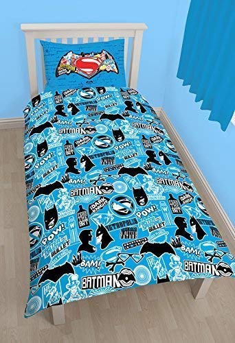 Justice League Batman Hero Single Wendebettwäsche Polycotton Bettwäsche-Set, Polycotton, Batman vs Superman, Einzelbett Justice League Batman Hero Single Wendebettwäsche Polycotton Bettwäsche-Set, Polycotton, Batman vs Superman, Einzelbett