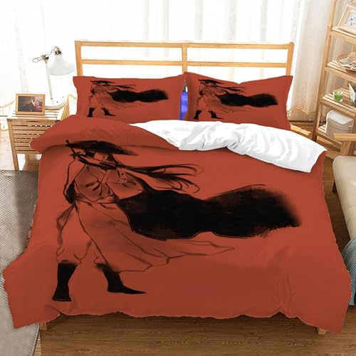 Duosm Bettwäsche 155x220 Kampfkünste 3D, Weiche Atmungsaktiv Mikrofaser Bettzeug Set Rot und Weinrot Bettwäsche-Sets, Bettbezug und 2 Kissenbezug 80x80 cm