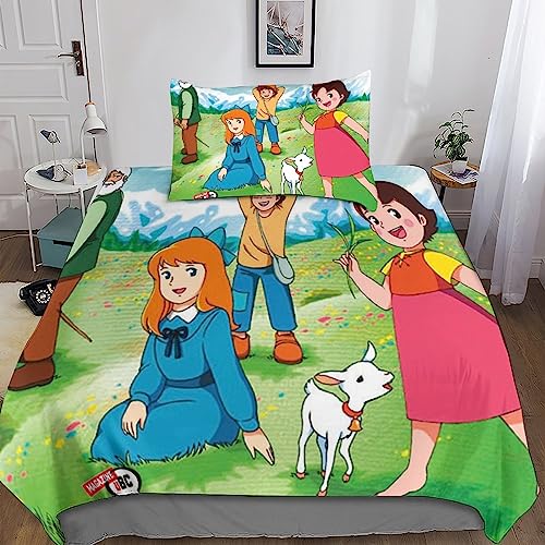 Rochile Heidi Betten Set Für Kinder Erwachsene Mädchen Bettbezug Set Bettwäsche Set Für Schlafzimmer, Weiche Bequemer Single?135x200cm?